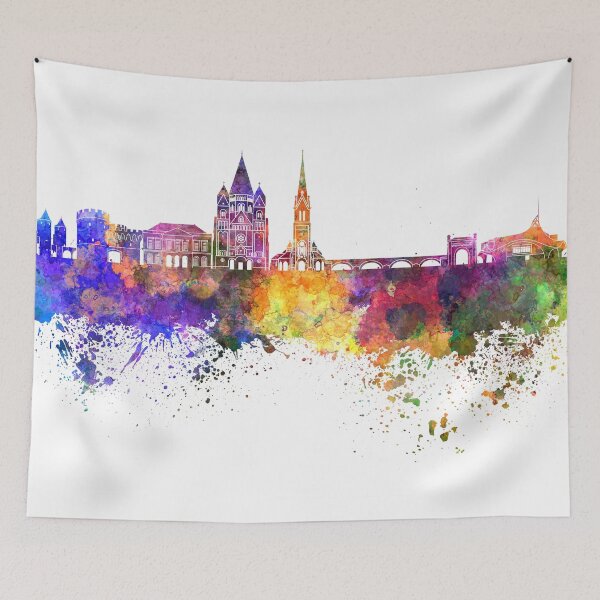 Item preview, Metz skyline in watercolor background designed and sold by paulrommer.