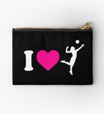 I Heart Volleyball Womens Silhouette Studio Pouch