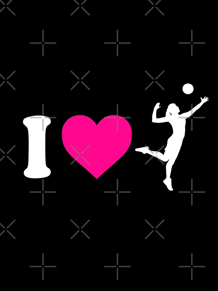 I silueta de mujer de voleibol de corazón | Mochila saco