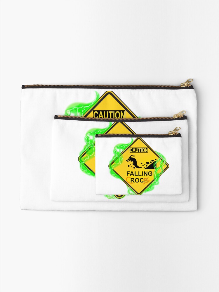 Thumbnail 2 of 4, Zipper Pouch, Falling Crocs designed and sold by redroachart.