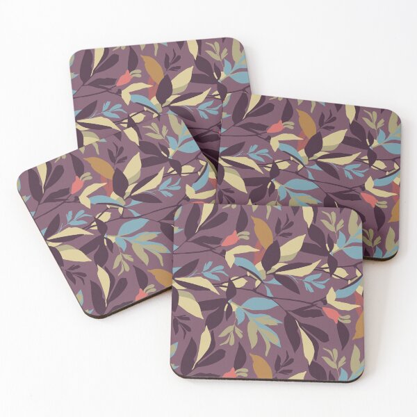 Item preview, purple abstract boho leaf botanical designed and sold by baheeya.