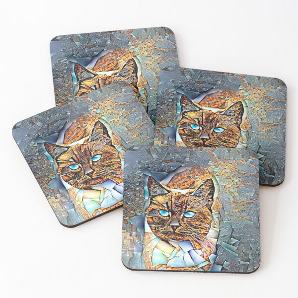 Item preview, Teal and Copper Siamese Cat designed and sold by Elisabeth Lucas.