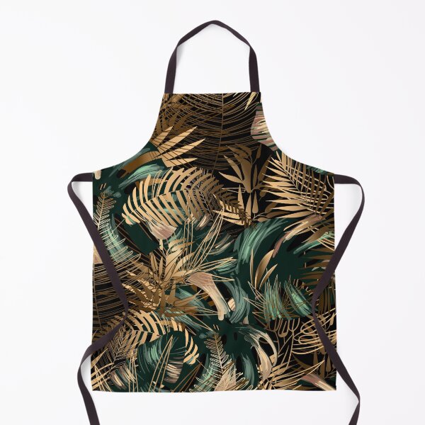 Item preview, Golden and green tropical leaves designed and sold by kims-club.