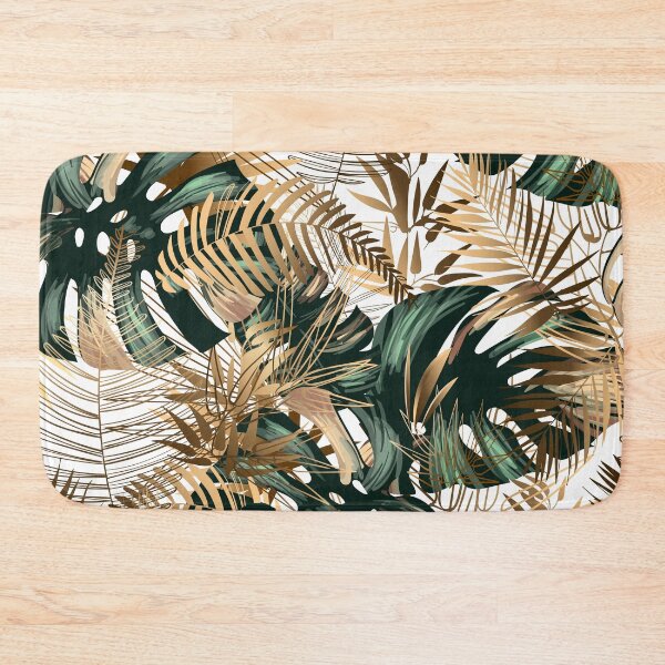 Item preview, Golden and green tropical leaves designed and sold by kims-club.