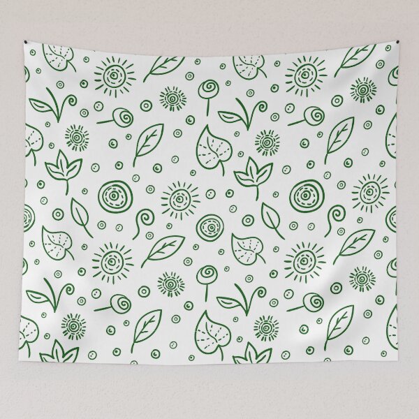 Aperçu de l'œuvre Feuilles vertes et motif floral créée et vendue par FunkyBranding.