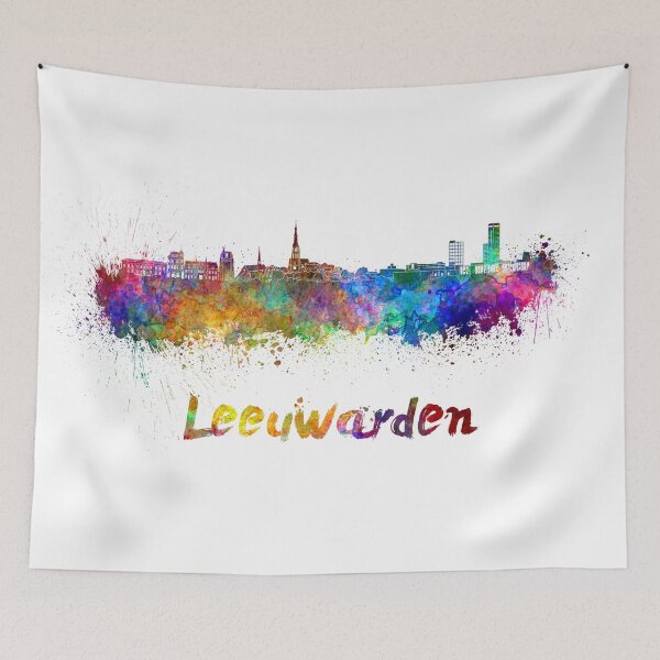 Item preview, Leeuwarden skyline in watercolor designed and sold by paulrommer.