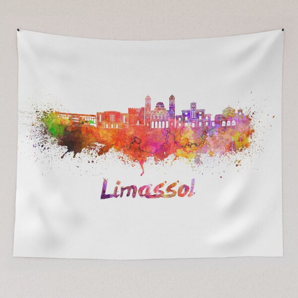 Item preview, Limassol skyline in watercolor designed and sold by paulrommer.