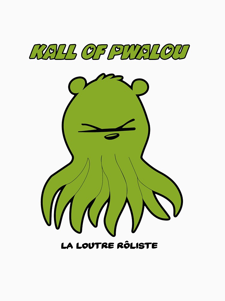 Aperçu 7 sur 7. T-shirt classique avec l'œuvre Kall of Pwalou Cthulhu Loutre Roliste jdr jeu de rôle créée et vendue par LaLoutreRoliste.