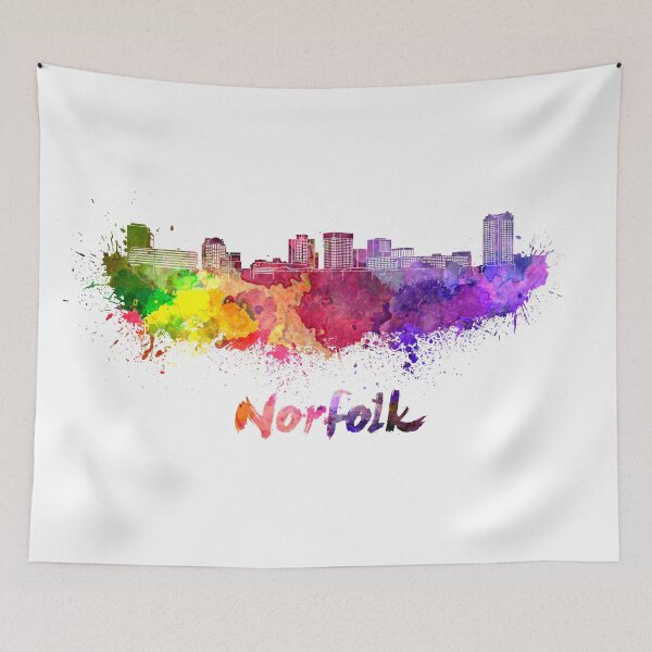 Item preview, Norfolk skyline in watercolor designed and sold by paulrommer.