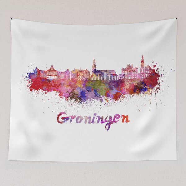 Item preview, Groningen skyline in watercolor designed and sold by paulrommer.