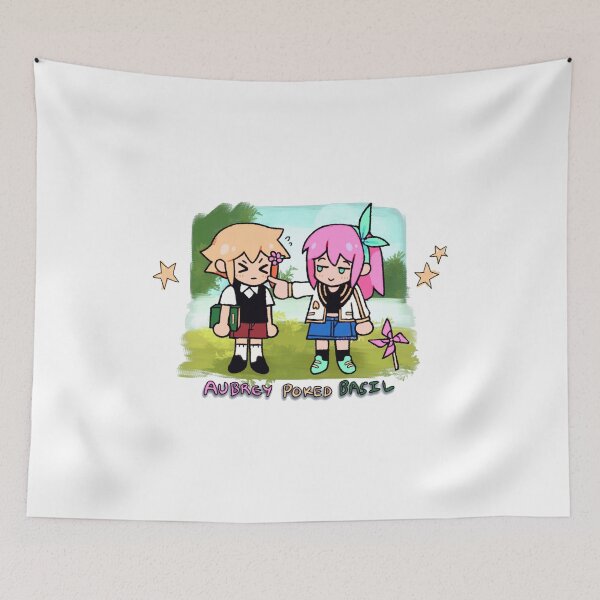 Artikelvorschau, Omori Tshirt - Omori Game Sticker - Aubrey Poked Basil Sticker entworfen und verkauft von kaelissa.