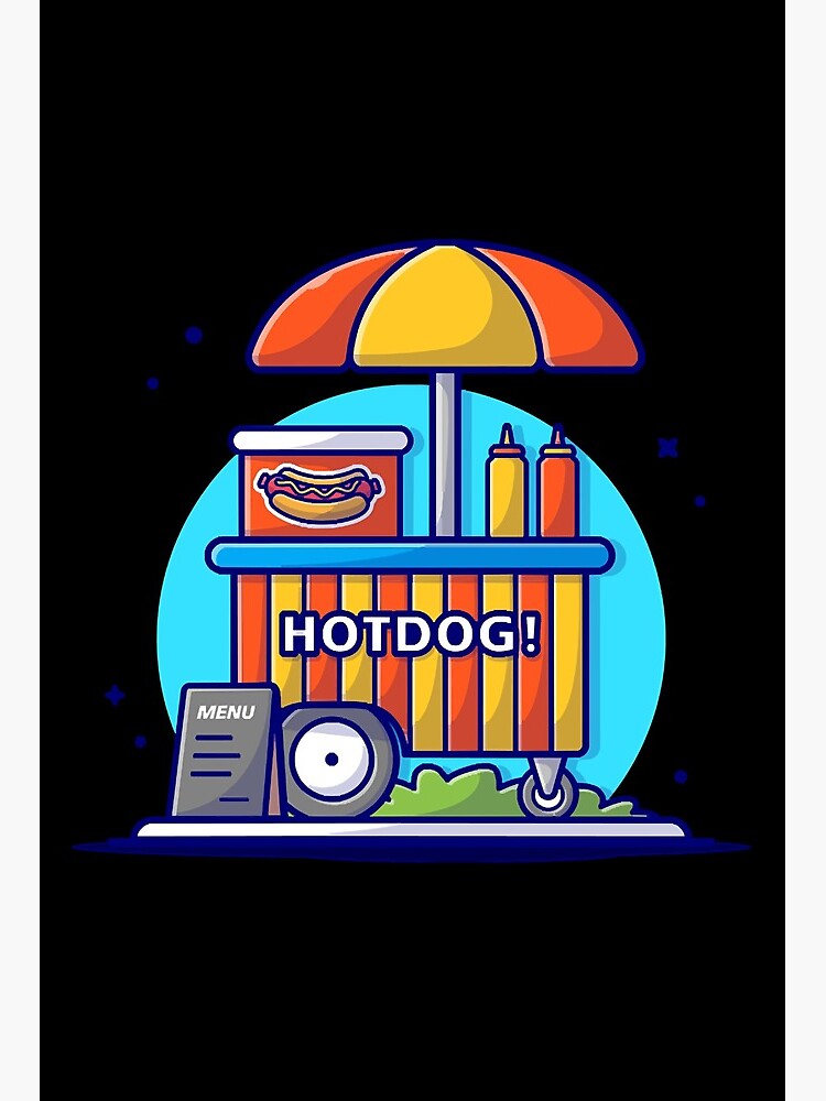 Hot dog cartoon illustration Art Board Print for Sale by