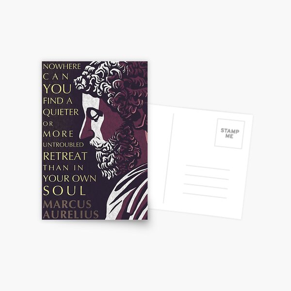 Item preview, Marcus Aurelius quote: A quieter or more untroubled retreat designed and sold by Elvin Dantes.