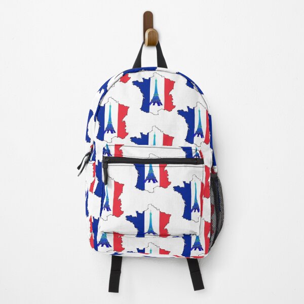 Item preview, France's country outline & flag color and Sapphire blue Eiffel Tower illustration designed and sold by Kalin-Lyfe.