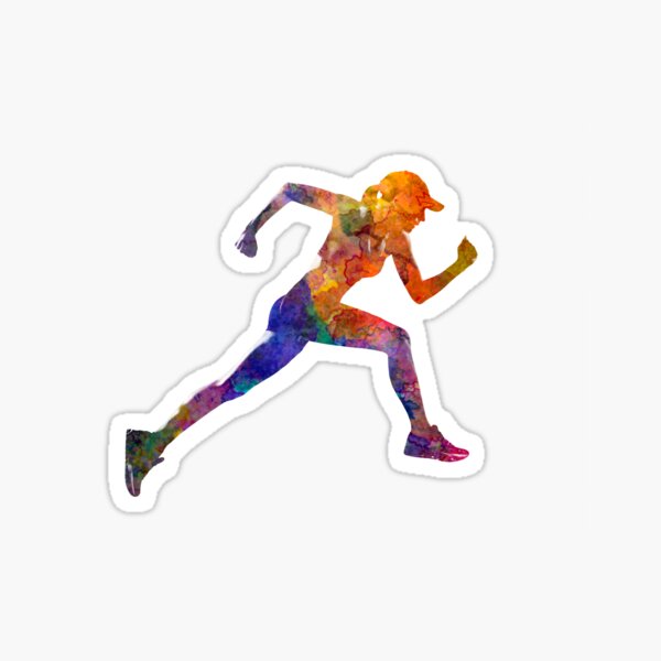 Woman runner jogger running Sticker