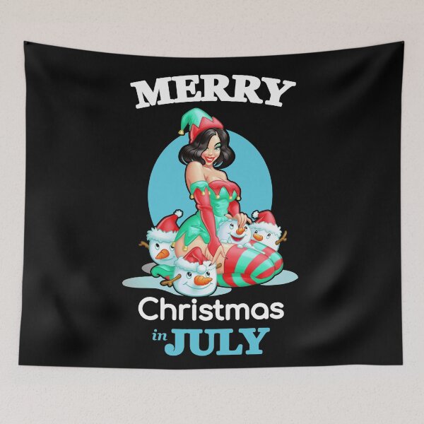 Item preview, Merry Christmas in July Summer design with print Beautiful girl in pin-up style designed and sold by AnnaRuz.