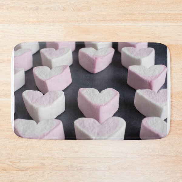 Item preview, Love heart marshmallows lined up with one missing side view designed and sold by Karrakunga.
