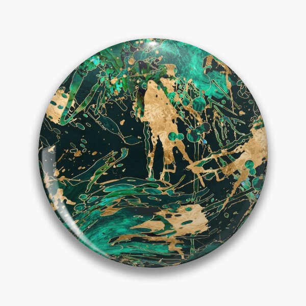 Item preview, Emerald Green and Gold abstract designed and sold by k9printart.