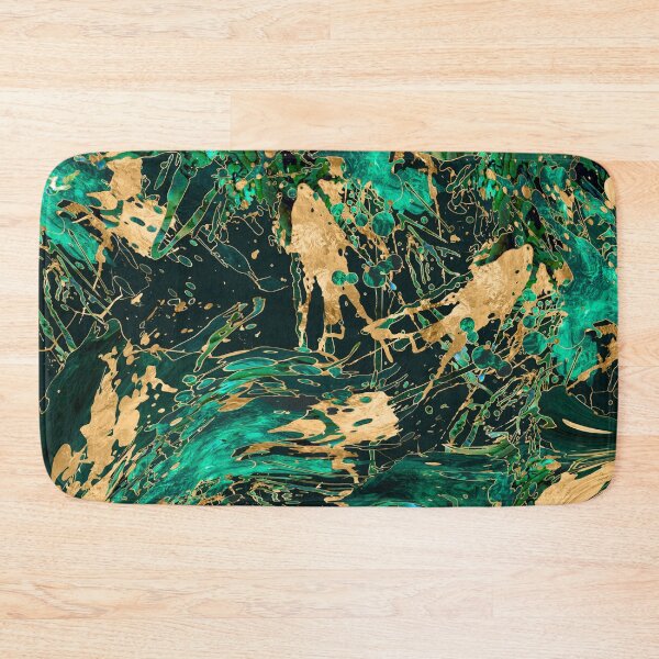 Item preview, Emerald Green and Gold abstract designed and sold by k9printart.