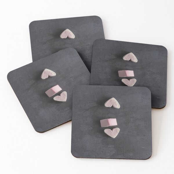 Item preview, Love heart marshmallows viewed from the top designed and sold by Karrakunga.