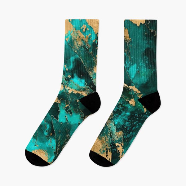 Item preview, Emerald Green and Gold abstract designed and sold by k9printart.