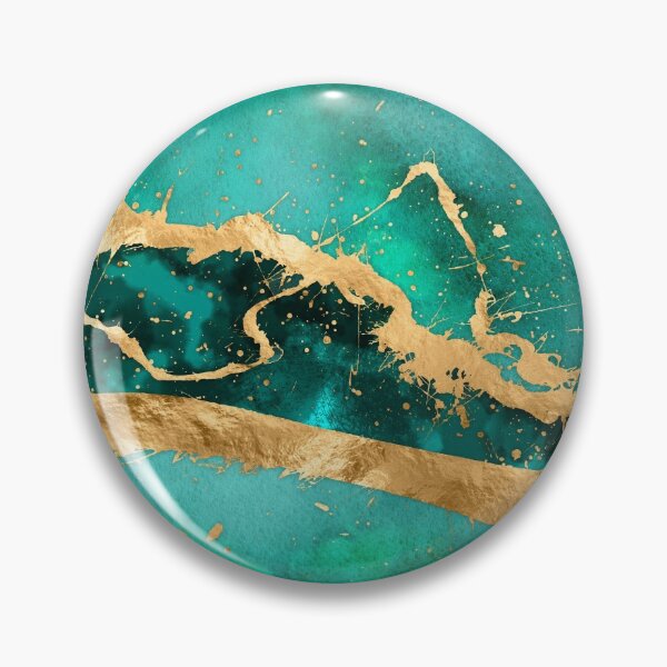 Item preview, Emerald Green and Gold abstract designed and sold by k9printart.