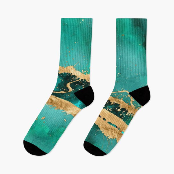 Item preview, Emerald Green and Gold abstract designed and sold by k9printart.
