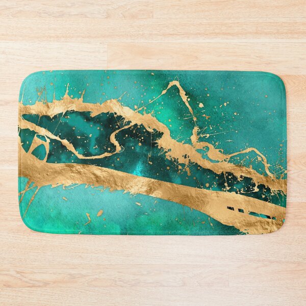 Item preview, Emerald Green and Gold abstract designed and sold by k9printart.