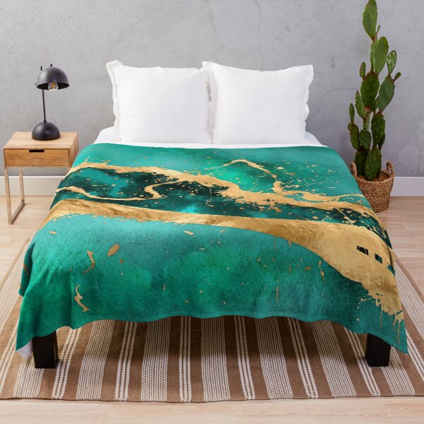 Item preview, Emerald Green and Gold abstract designed and sold by k9printart.