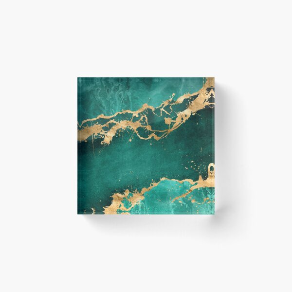 Item preview, Emerald Green and Gold abstract designed and sold by k9printart.