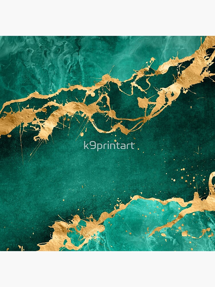 Emerald Green and Gold abstract