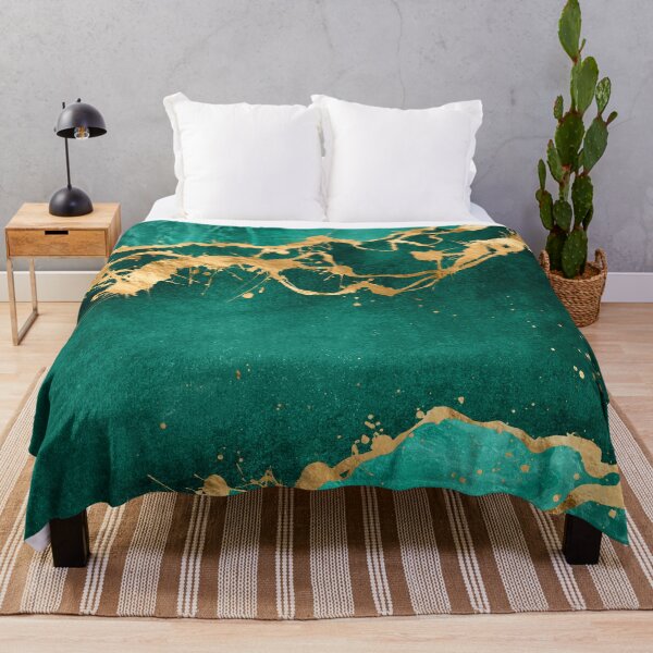 Item preview, Emerald Green and Gold abstract designed and sold by k9printart.