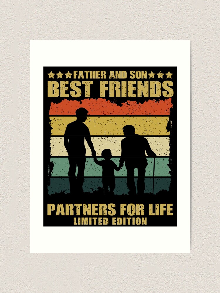 "Vater und Sohn Beste Freunde Retro Spruch Sprüche" Kunstdruck von