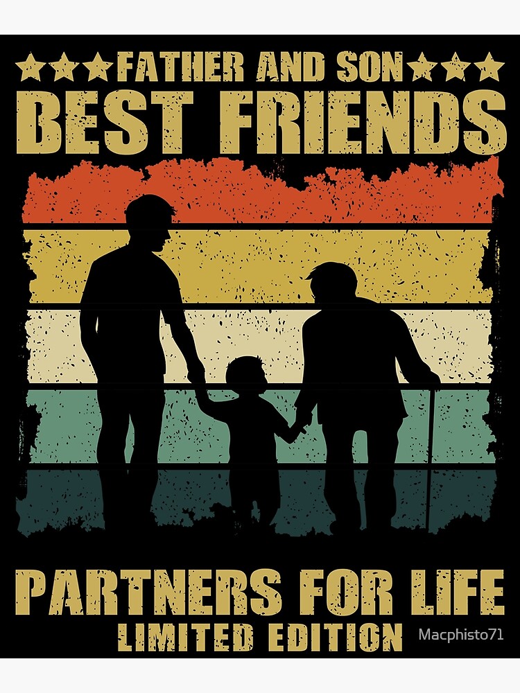 "Vater und Sohn Beste Freunde Retro Spruch Sprüche" Kunstdruck von