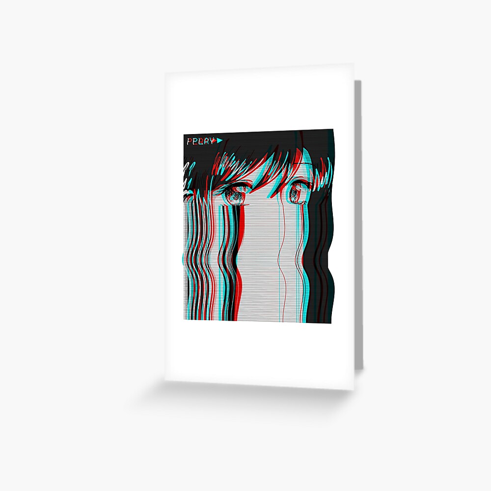 Vaporwave Aesthetic Sad Anime Girl Retro Eboy Egirl Harajuku Greeting Card By Quinteroatencio 0544