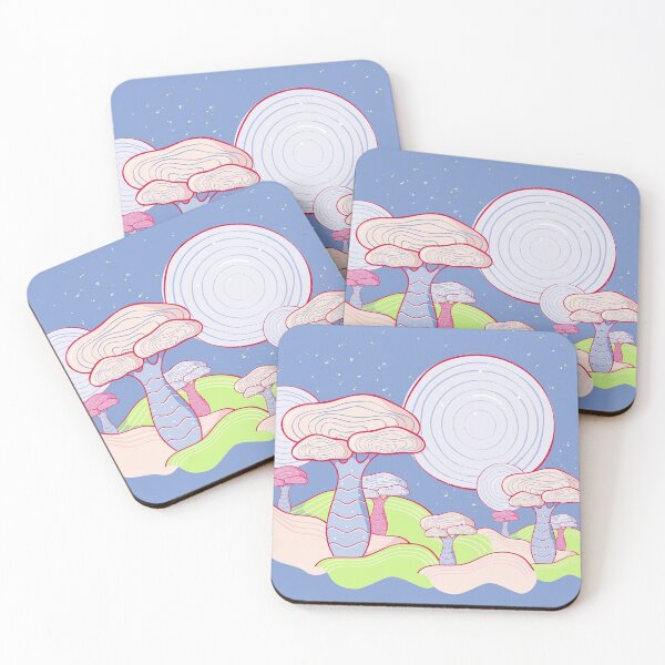 Item preview, Kawaii anime space trees | Pastel and light blue designed and sold by Lena Morf.