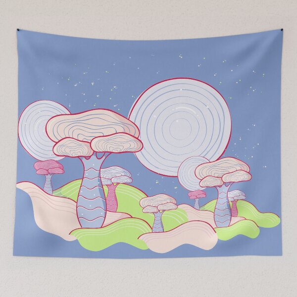 Item preview, Kawaii anime space trees | Pastel and light blue designed and sold by Lena Morf.