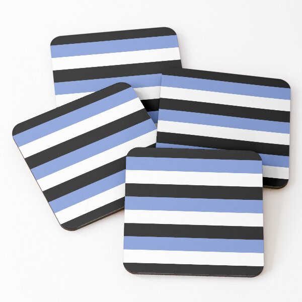 Item preview, 3 Large DANUBE BLUE, BLACK and WHITE Horizontal STRIPES designed and sold by RachelMacht.
