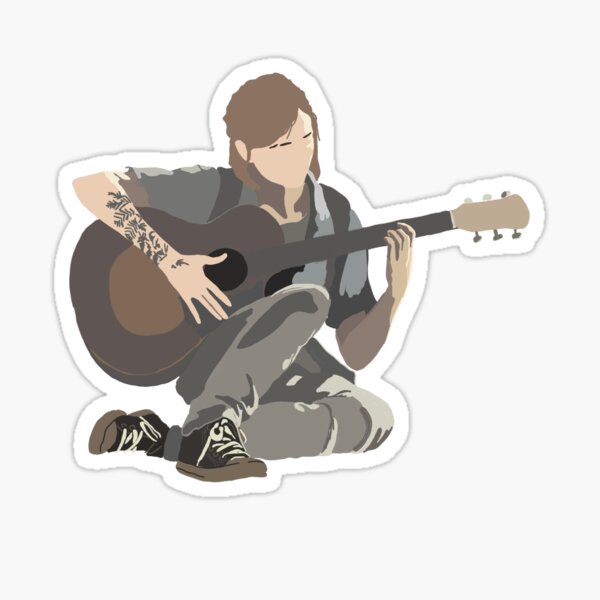Ellie Playing Guitar Sticker
