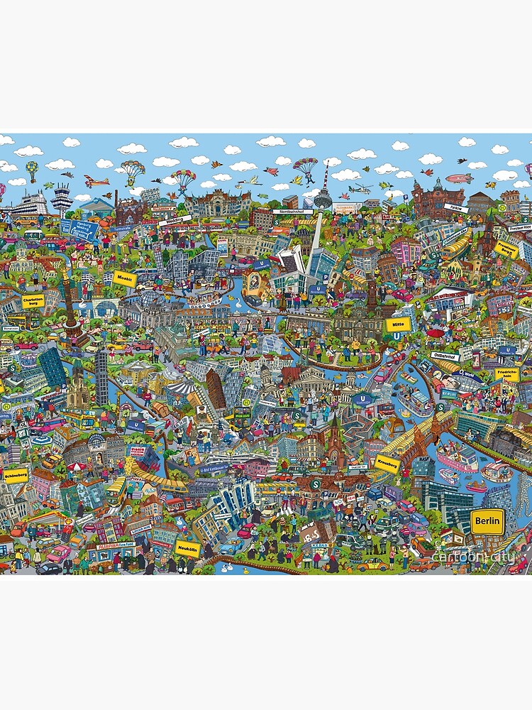 Illustrated map of Berlin Tapestry sold by Inhaler Hunched  SKU 41006096  65% OFF Printerval