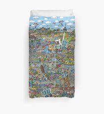 Illustrated map of Berlin Duvet Cover