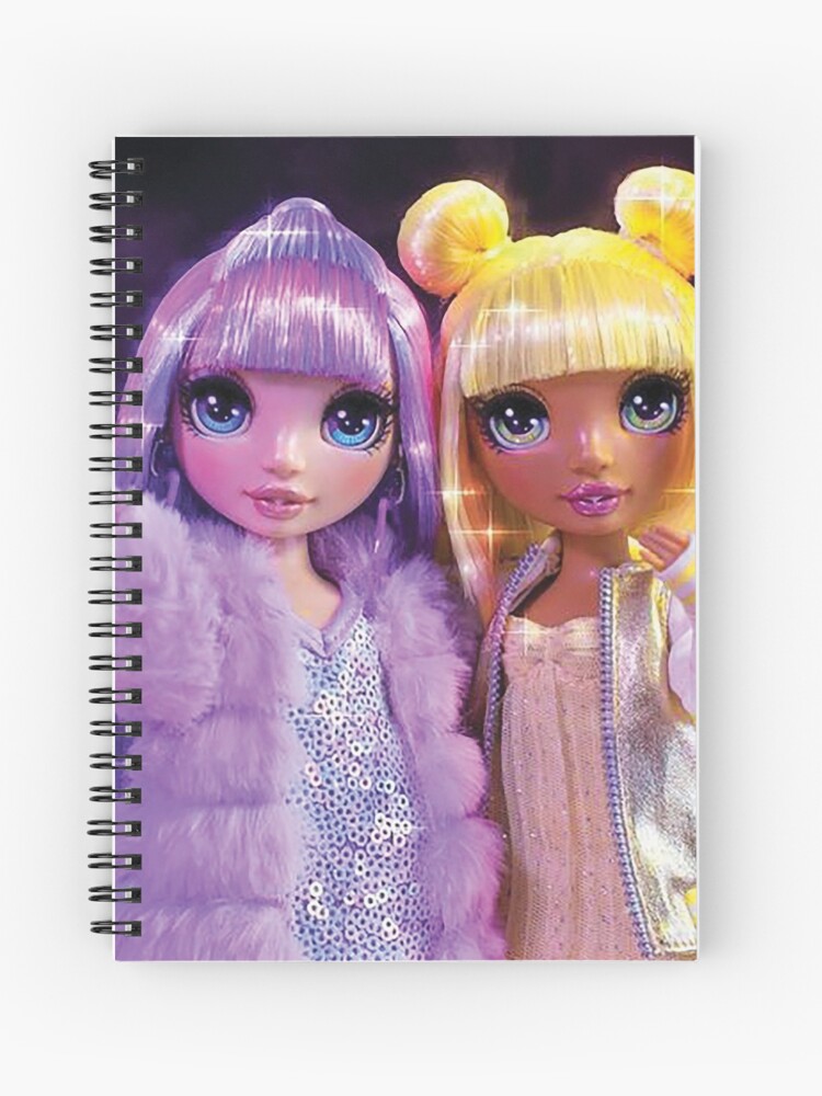 Violet Willow and Sunny Madison Rainbow High Purple Yellow Spiral Notebook  for Sale by Pocklemy