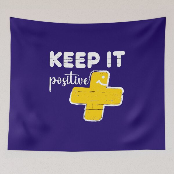 Item preview, Keep it positive + cute plus sign  designed and sold by Happy Puppy Print On Demand.