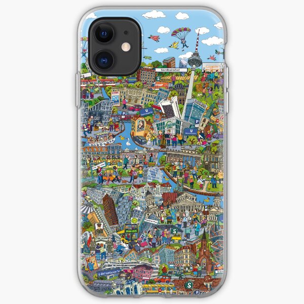 Illustrated map of Berlin iPhone Soft Case