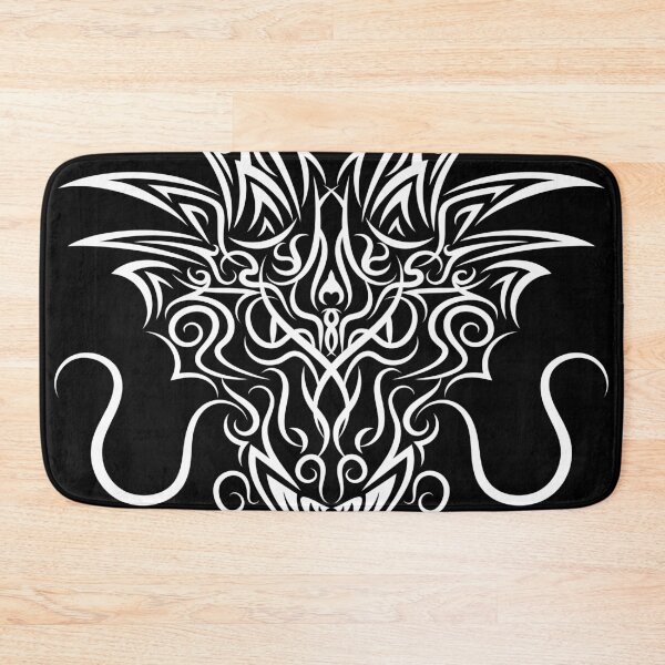 Item preview, Demonic Dragon Face (White on Black) designed and sold by 11thIdeaDesigns.