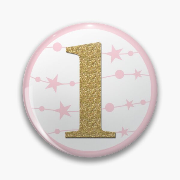 Item preview, First Birthday ONE Twinkle Twinkle Little Star Pink & Gold Round Circle designed and sold by CyanSkyDesign.
