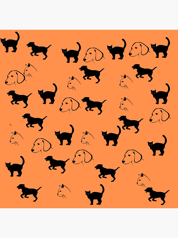 Thumbnail 3 of 3, Sticker, Cats and dogs orange designed and sold by Semapemodiba.
