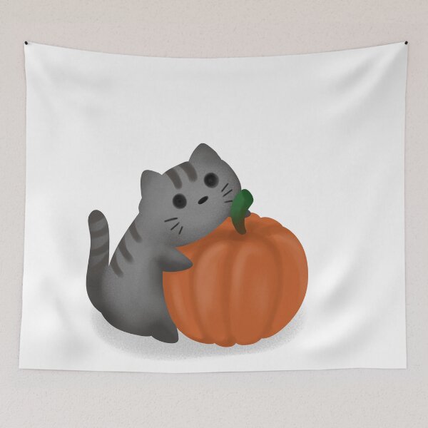 Item preview, Potato cat with pumpkin designed and sold by SilverFoxyPaw.