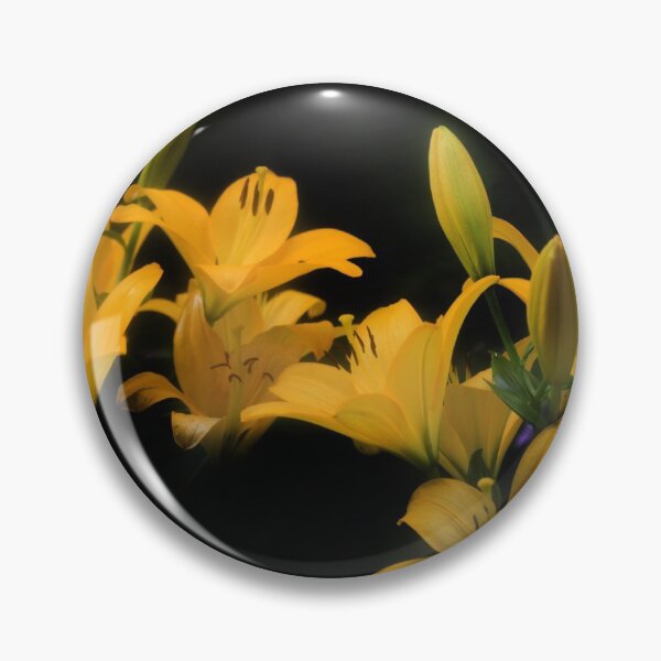 Item preview, Yellow lilies on black background designed and sold by olena2552.