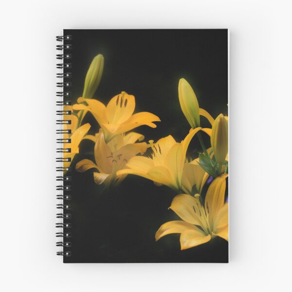 Item preview, Yellow lilies on black background designed and sold by olena2552.